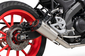 Yamaha MT-125 Euro 4 (2019–2020) Scorpion Exhaust Red Power Full System - Brushed Stainless