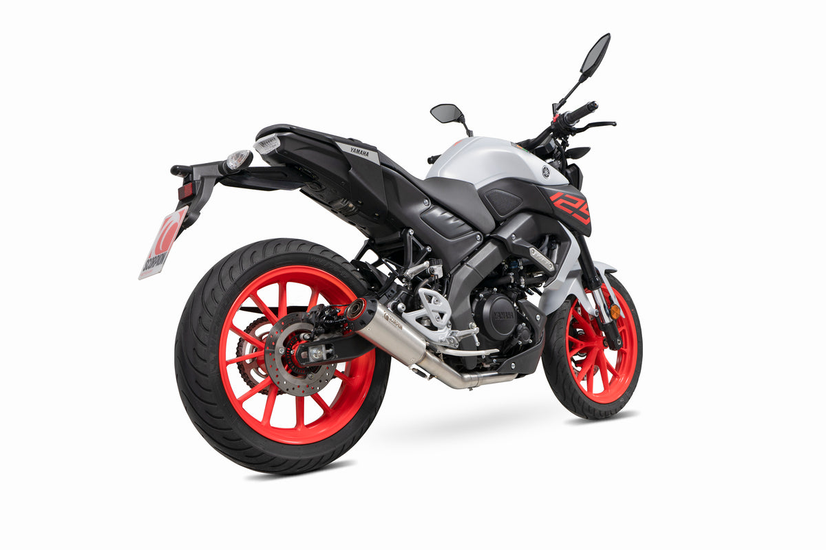 Yamaha MT-125 Euro 5 (2021–2024) Scorpion Exhaust Red Power Full System - Brushed Stainless