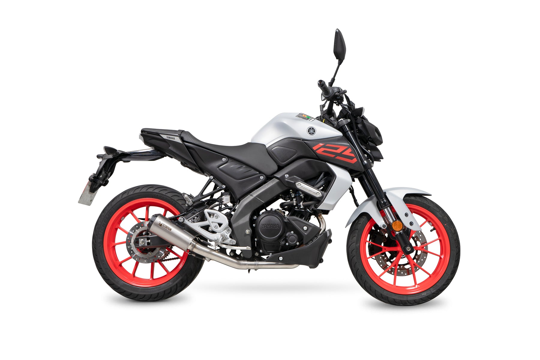 Yamaha MT-125 Euro 5 (2021–2024) Scorpion Exhaust Red Power Full System - Titanium