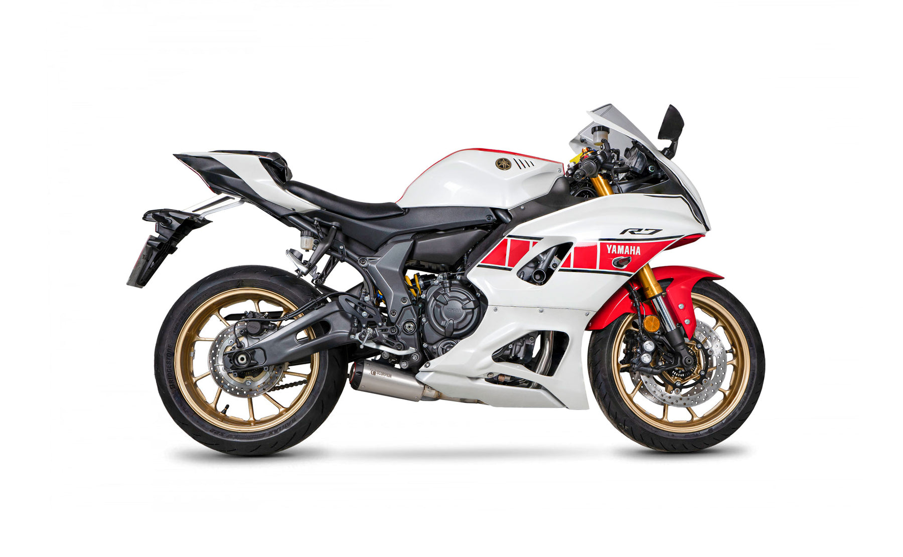 Yamaha YZF R7 (2021–2025) Scorpion Exhaust Red Power Full System - Brushed Stainless