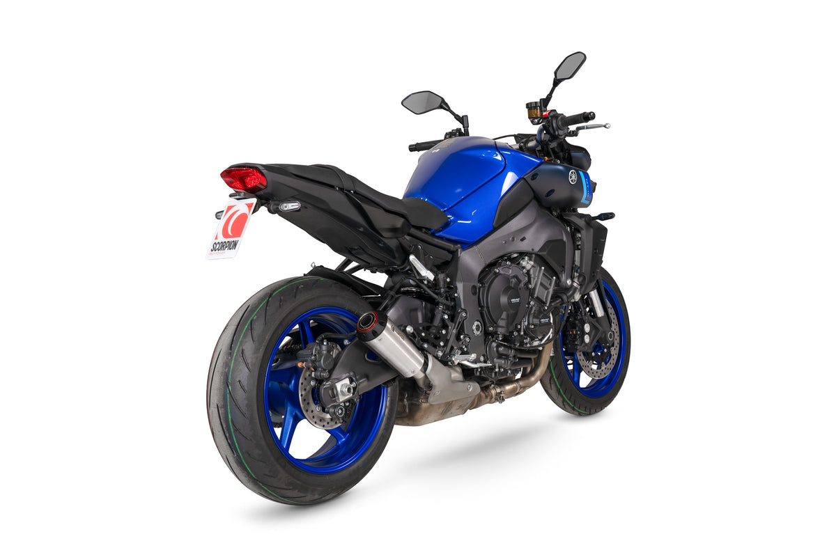 Yamaha MT-10 (2022–2025) Scorpion Exhaust Red Power Slip-on - Brushed Stainless