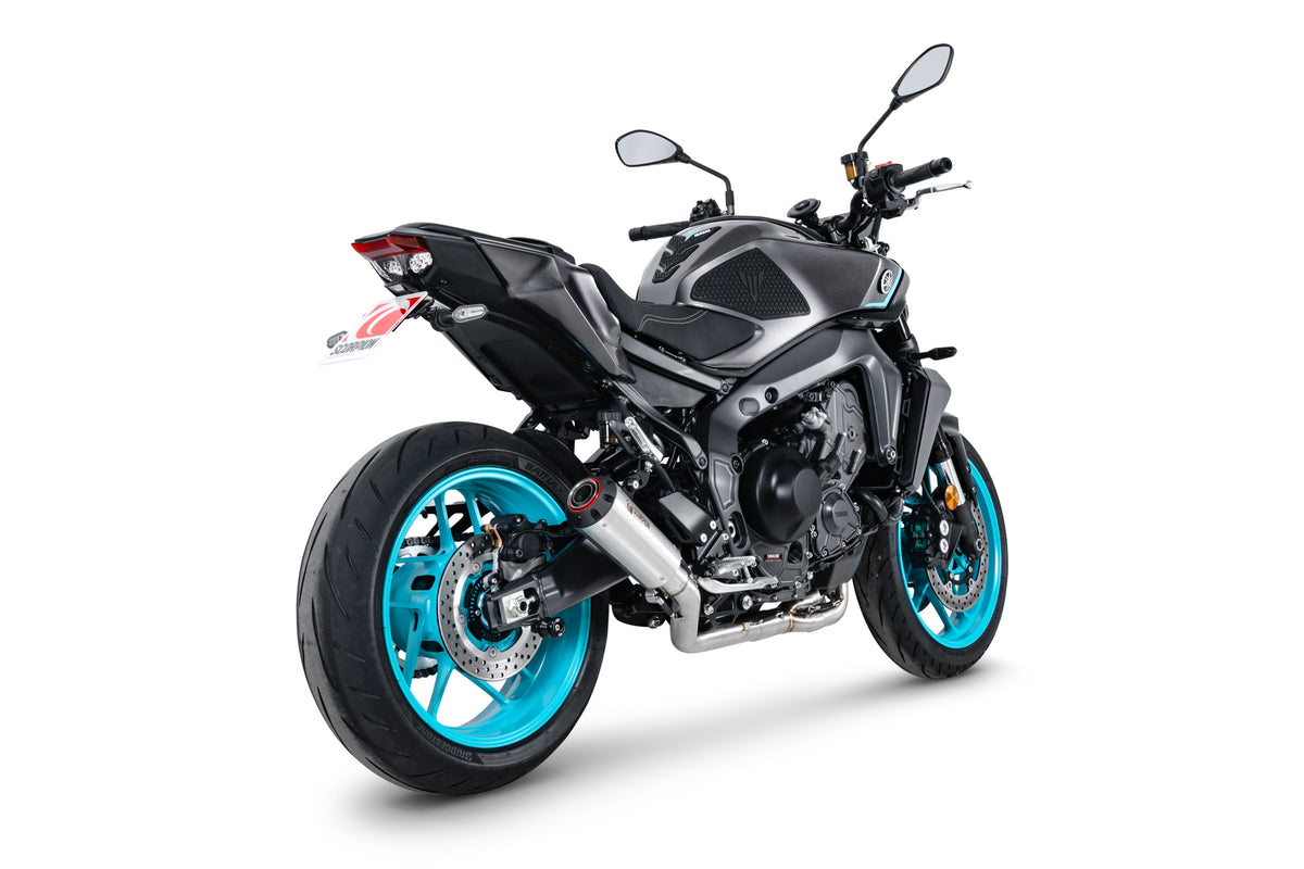 Yamaha MT-09 inc SP (2024–2025) Scorpion Exhaust Red Power Full System - Brushed Stainless