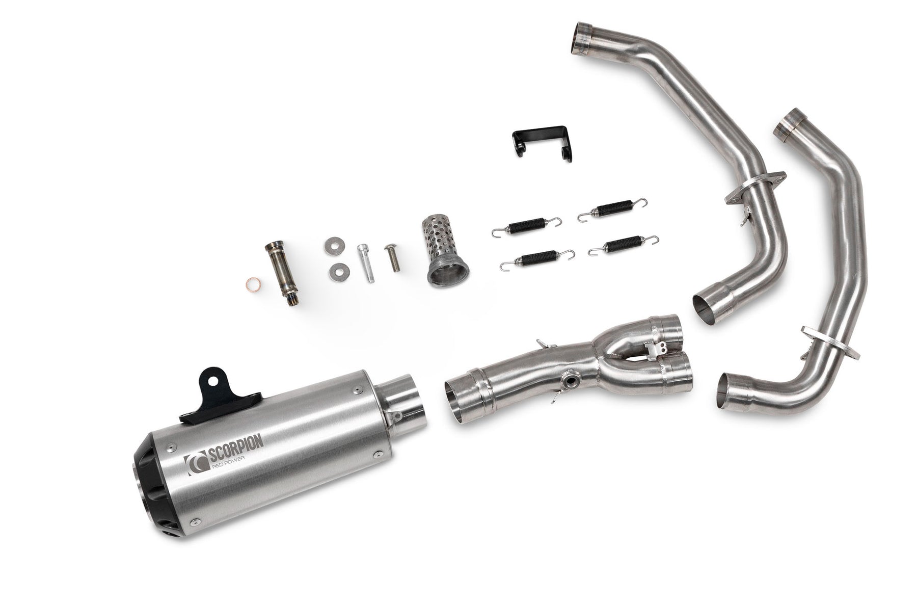 Yamaha MT-07 Euro 5 (2024–2025) Scorpion Exhaust Red Power Full System - Brushed Stainless