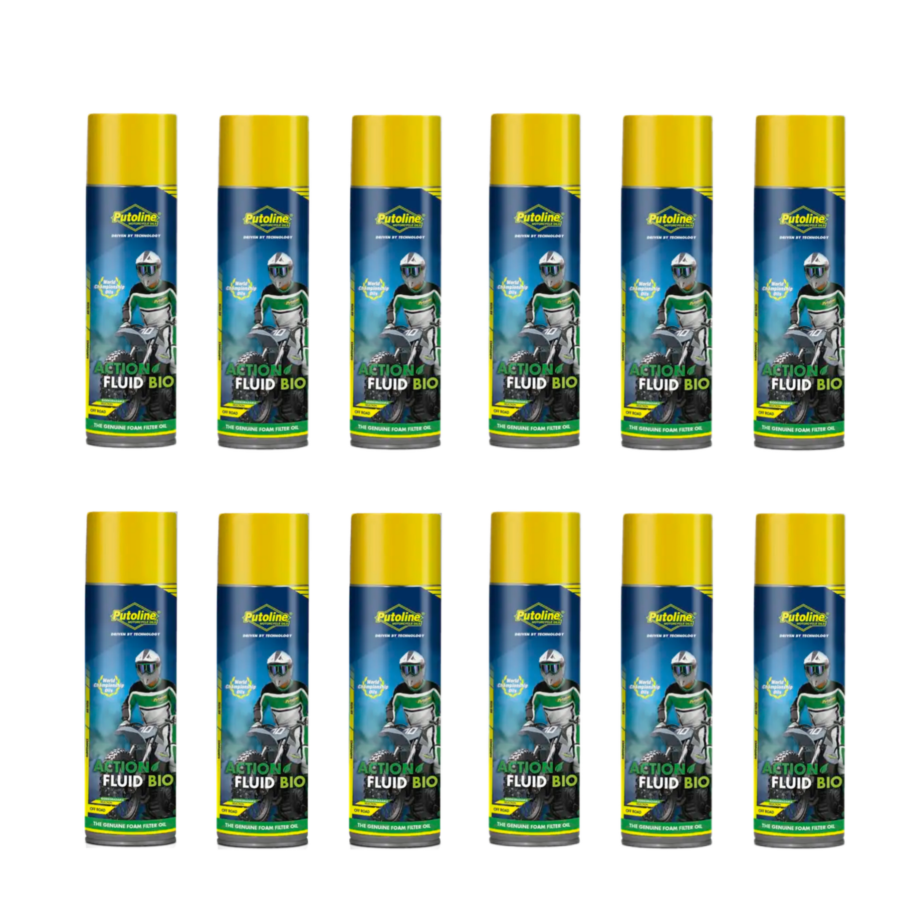 Putoline Action Fluid Bio Foam Air Filter Oil Spray 600ml 12 Pack