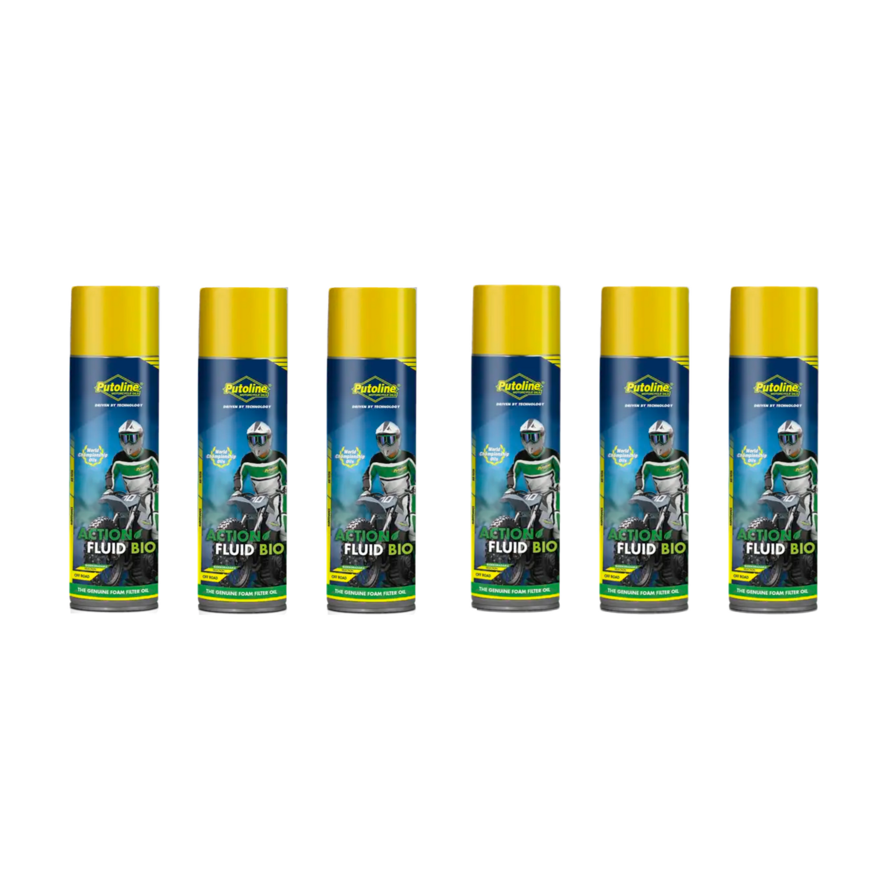 Putoline Action Fluid Bio Foam Air Filter Oil Spray 600ml 6 Pack