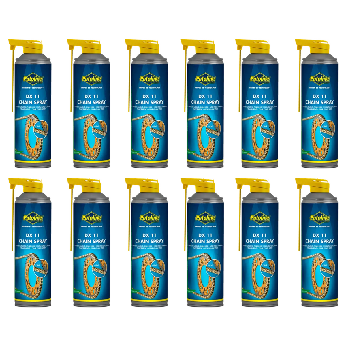 Putoline DX11 High Performance On/Off Road Chain Spray Lube 600ml - 12 Pack