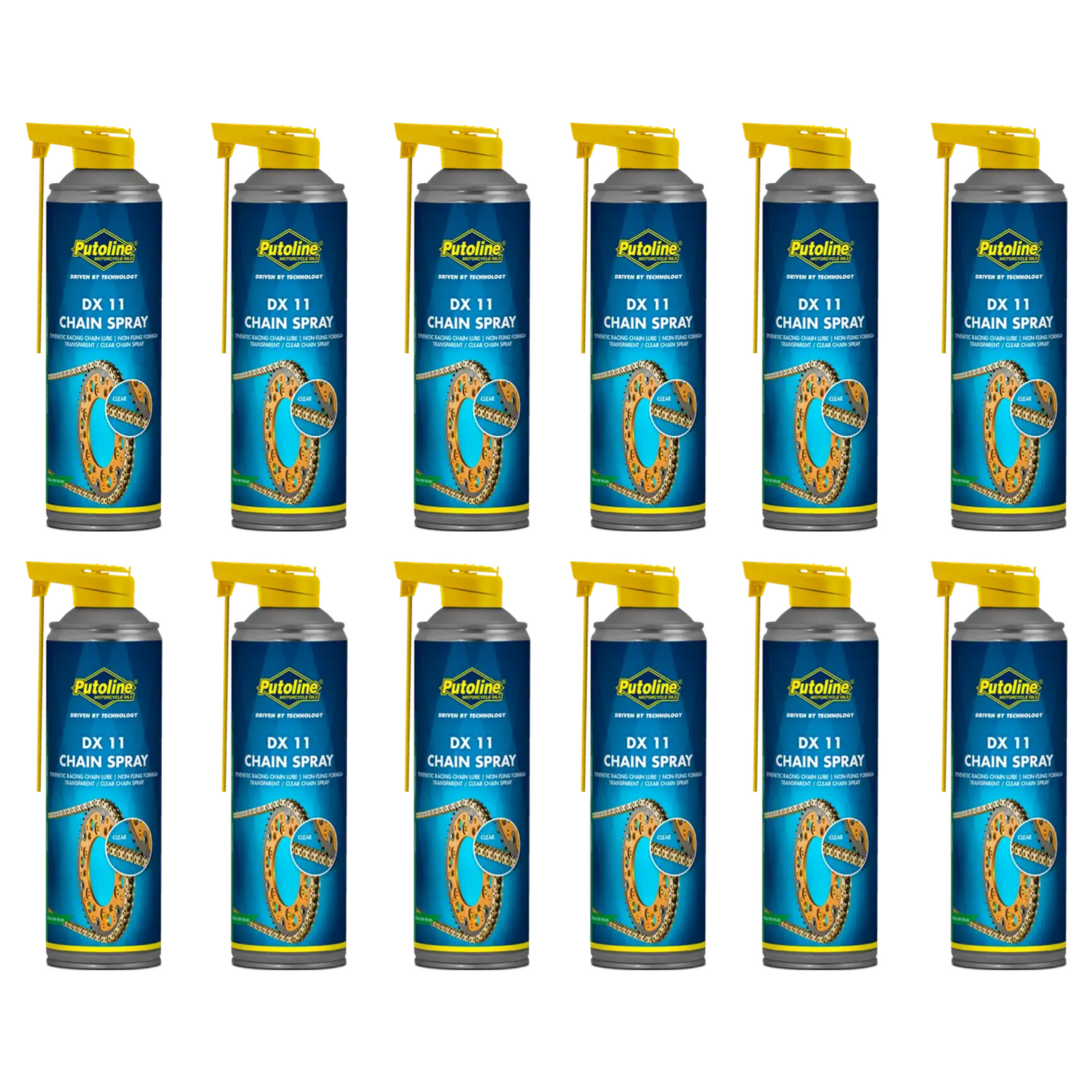 Putoline DX11 High Performance On/Off Road Chain Spray Lube 600ml - 12 Pack