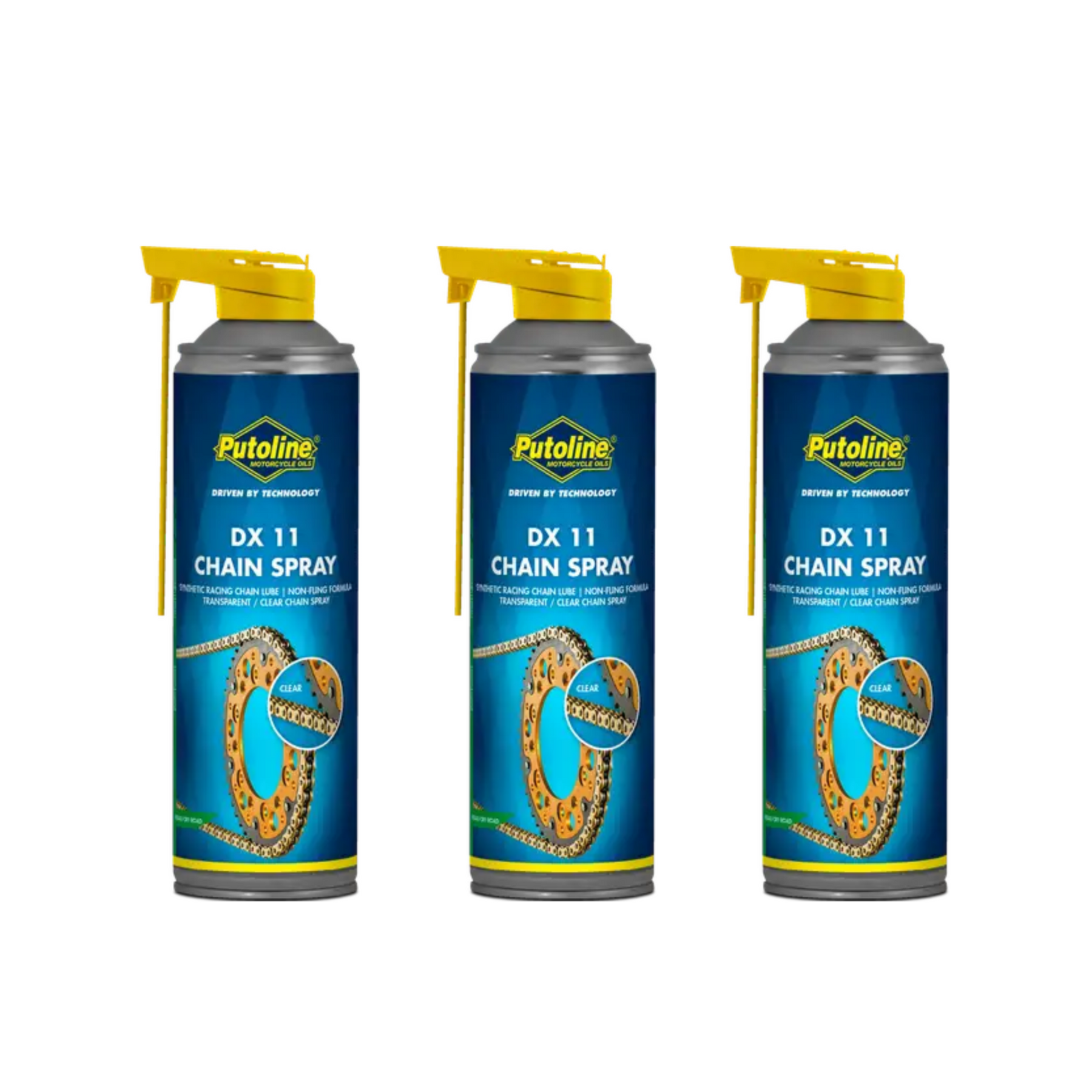 Putoline DX11 High Performance On/Off Road Chain Spray Lube 600ml 3 Pack