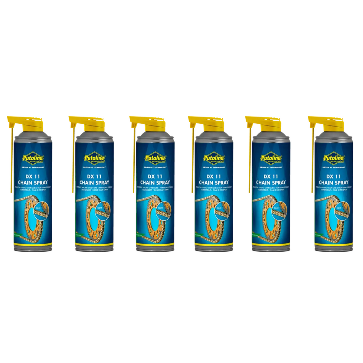 Putoline DX11 High Performance On/Off Road Chain Spray Lube 600ml 6 Pack