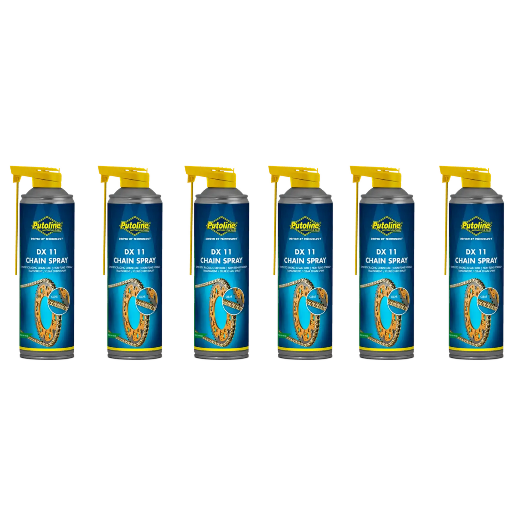 Putoline DX11 High Performance On/Off Road Chain Spray Lube 600ml 6 Pack