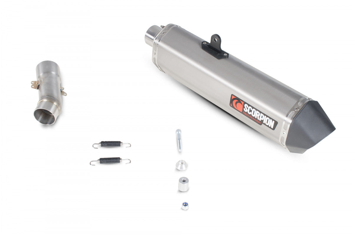 BMW F800 GT-R (2013–2019) Scorpion Exhaust Serket Parallel Slip-on - Brushed Stainless