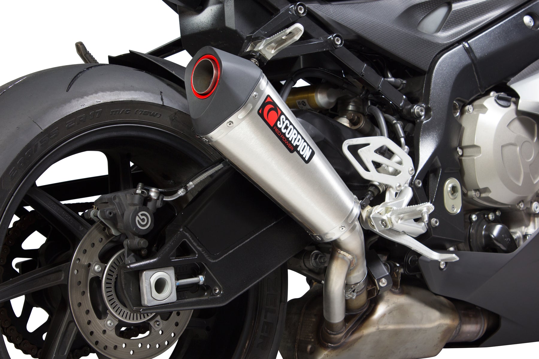 BMW S1000 RR (2017–2018) Scorpion Exhaust Serket Taper Slip-on - Brushed Stainless