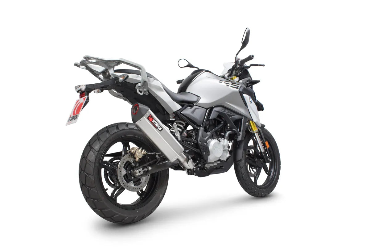 BMW G310 R / G310 GS (2016-2020) SCORPION Exhaust Serket Parallel Full System – Brushed Stainless Steel