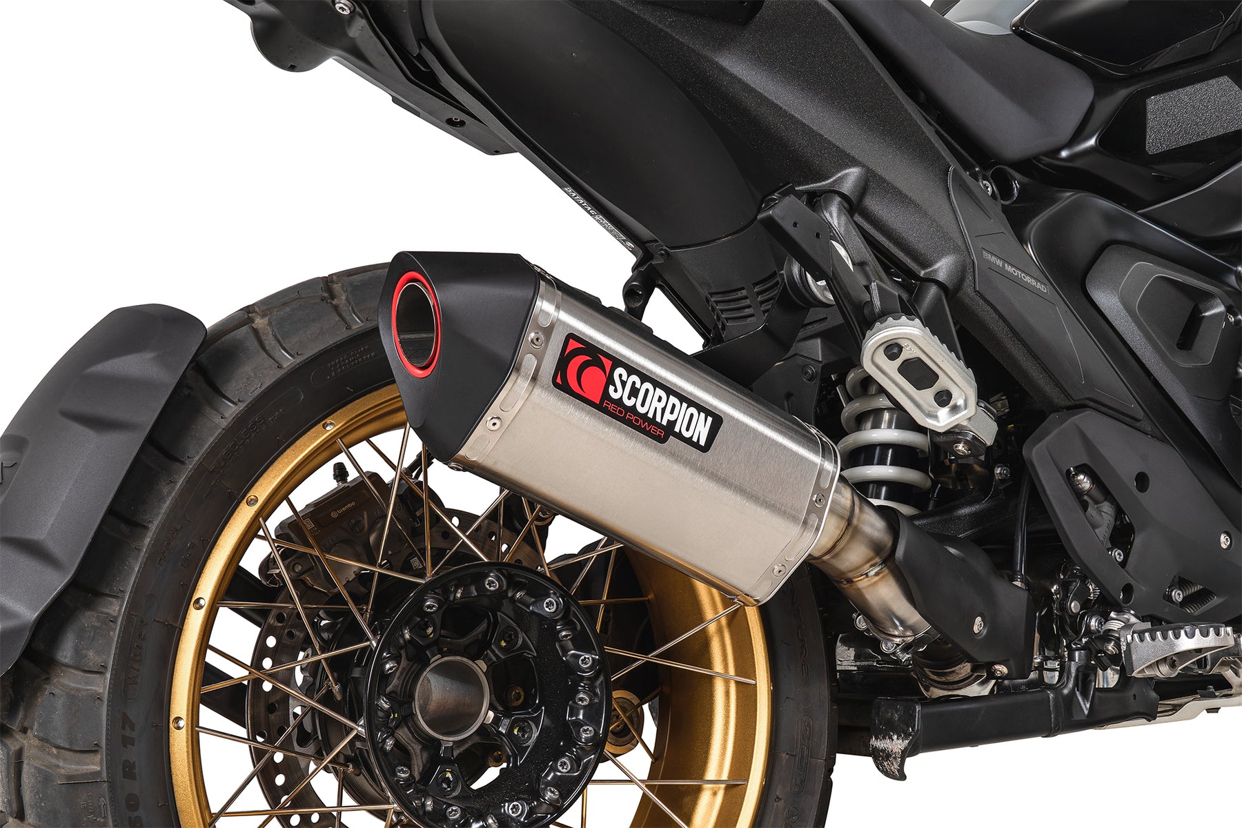 BMW R1300 GS Euro 5 (2023–2025) Scorpion Exhaust Serket Parallel Slip-on - Brushed Stainless