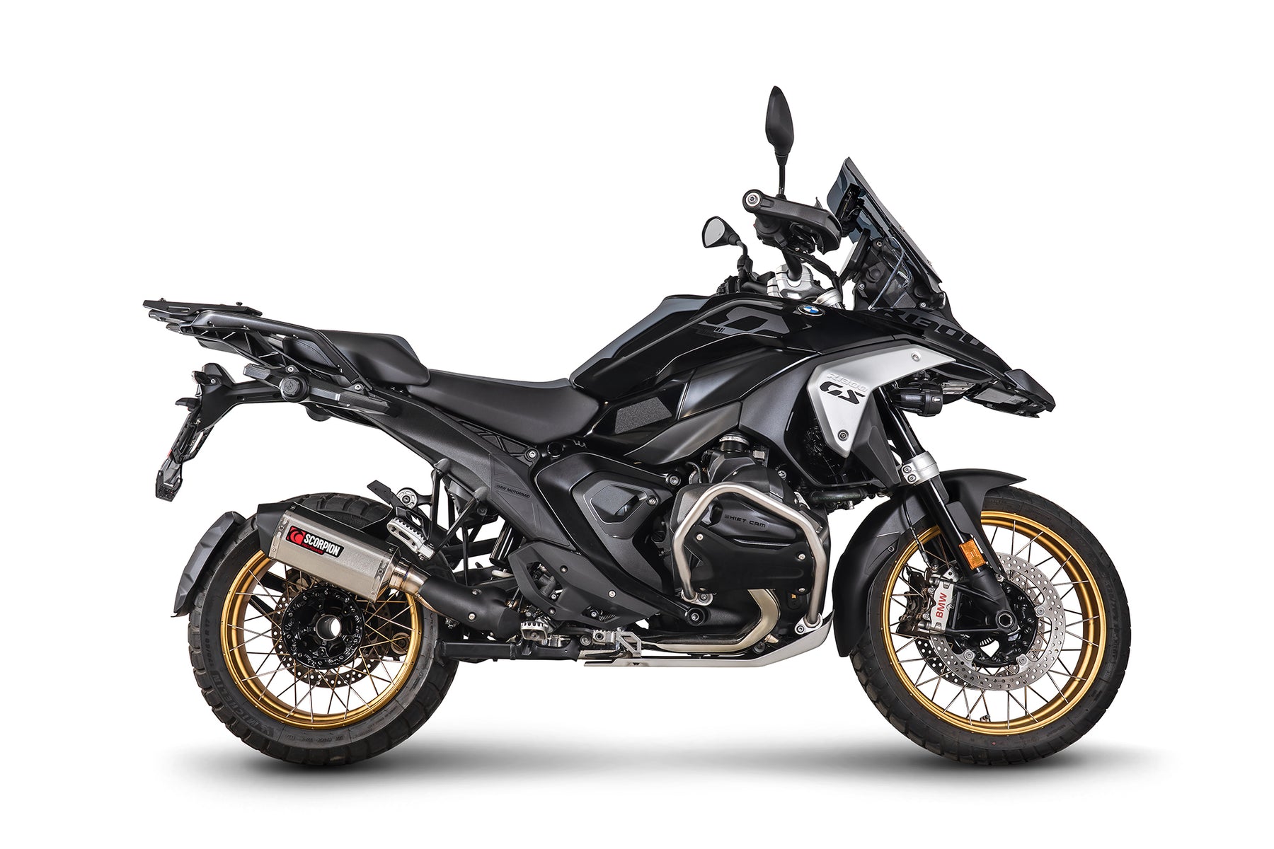 BMW R1300 GS Euro 5 (2023–2025) Scorpion Exhaust Serket Parallel Slip-on - Brushed Stainless