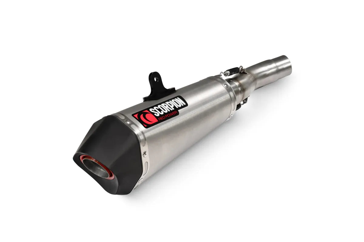 CFMOTO 650 MT (2022-2026) SCORPION Exhaust Serket Taper Slip-on – Brushed Stainless Steel