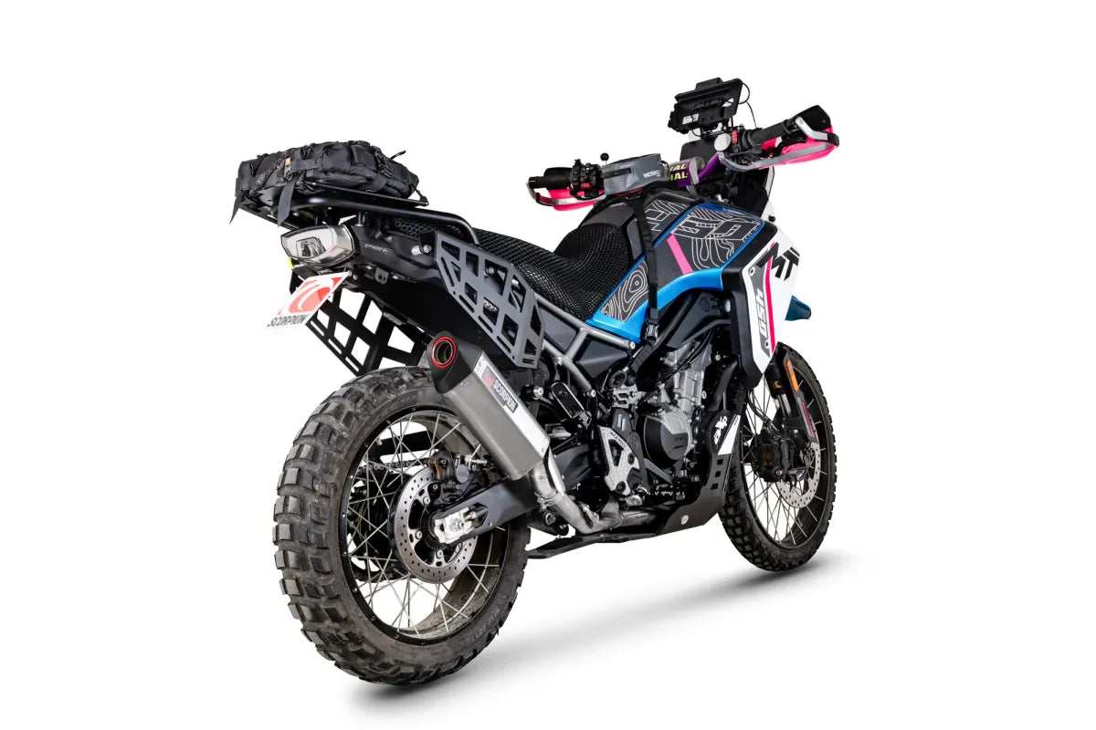 CFMOTO 450 MT (2024-2026) SCORPION Exhaust Serket Parallel Slip-on – Brushed Stainless Steel
