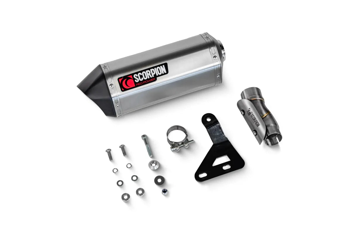 CFMOTO 450 MT (2024-2026) SCORPION Exhaust Serket Parallel Slip-on – Brushed Stainless Steel