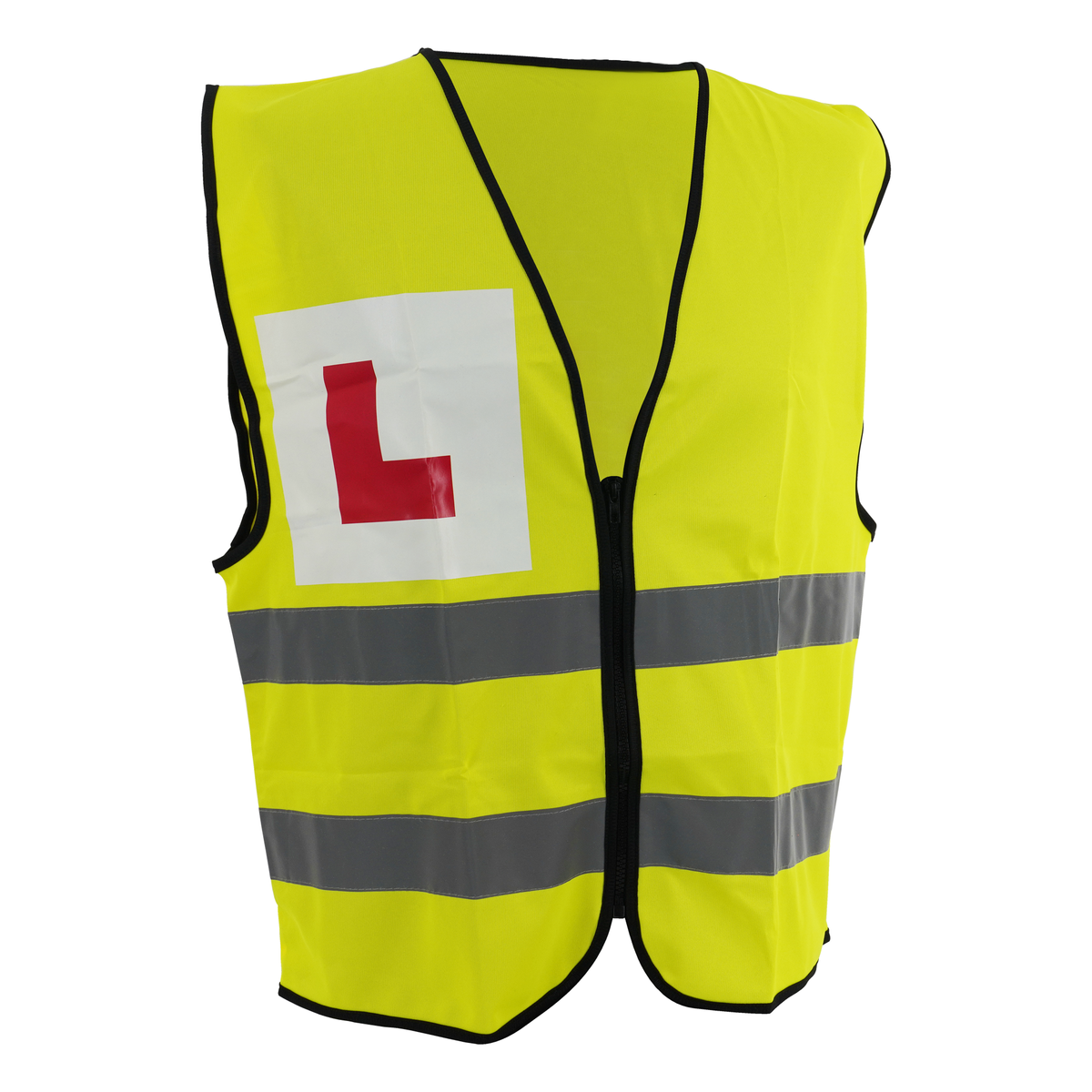Bike It Reflective Gilet With Printed L-Plates Fluoro Yellow
