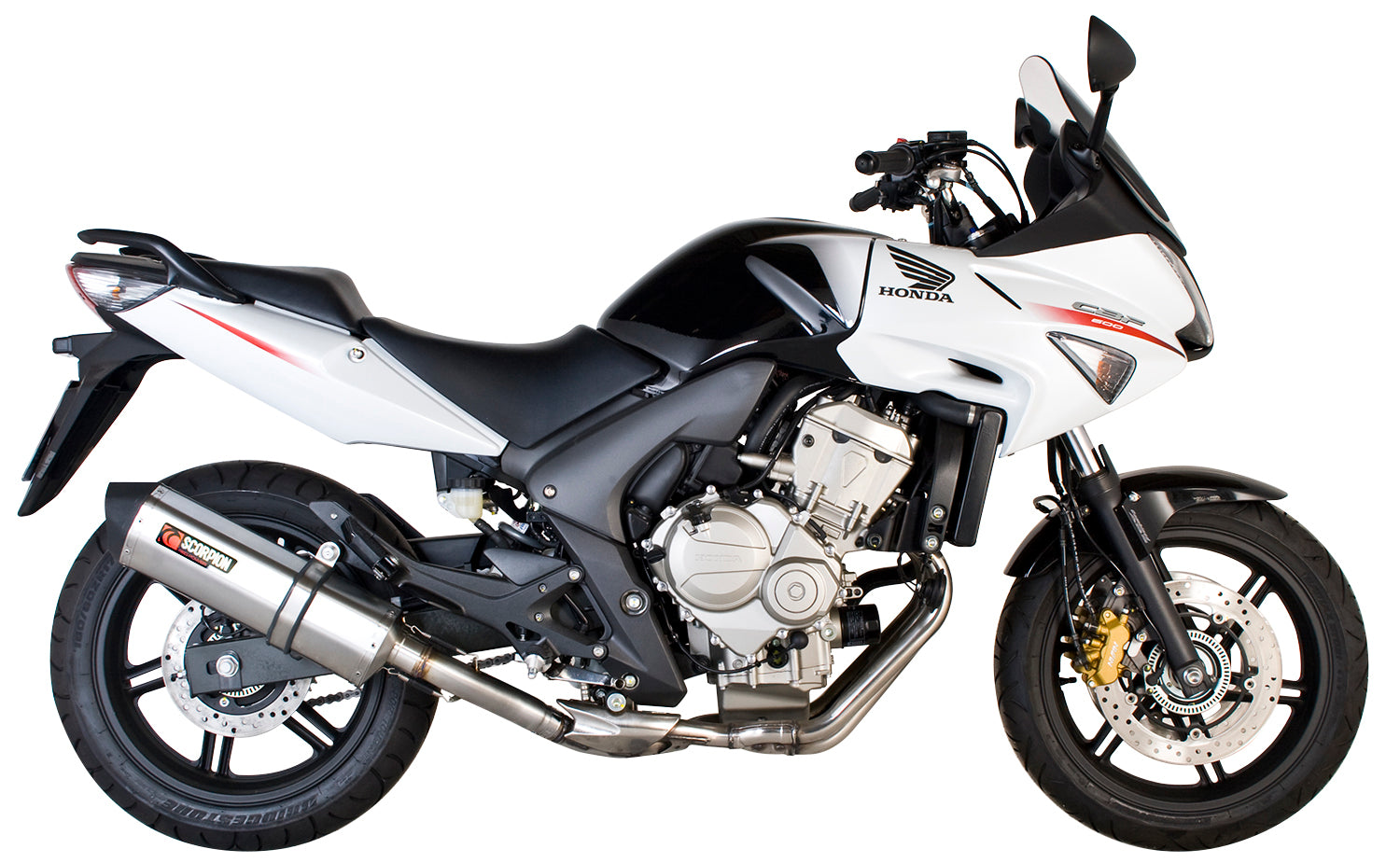 Honda CBF 600 (2008–2014) Scorpion Exhaust Serket Parallel Slip-on - Brushed Stainless