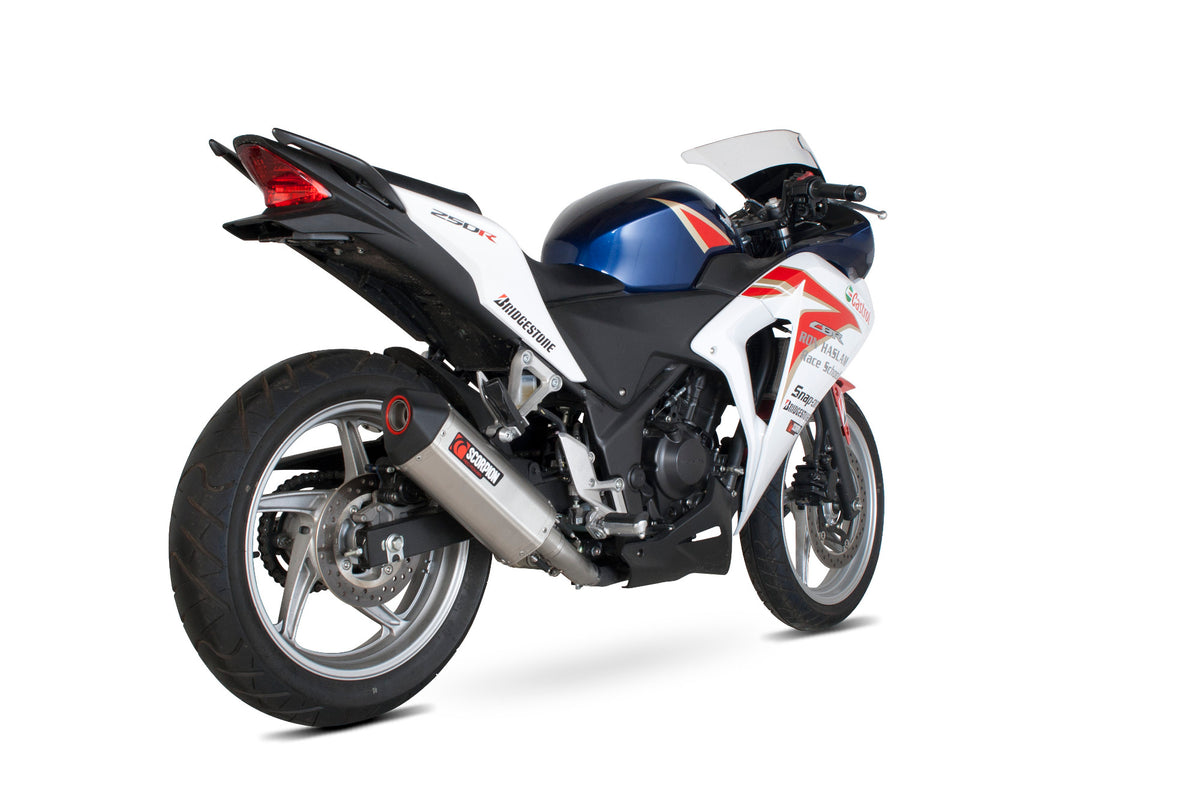 Honda CBR 250 R (2011–2016) Scorpion Exhaust Serket Parallel Slip-on - Brushed Stainless