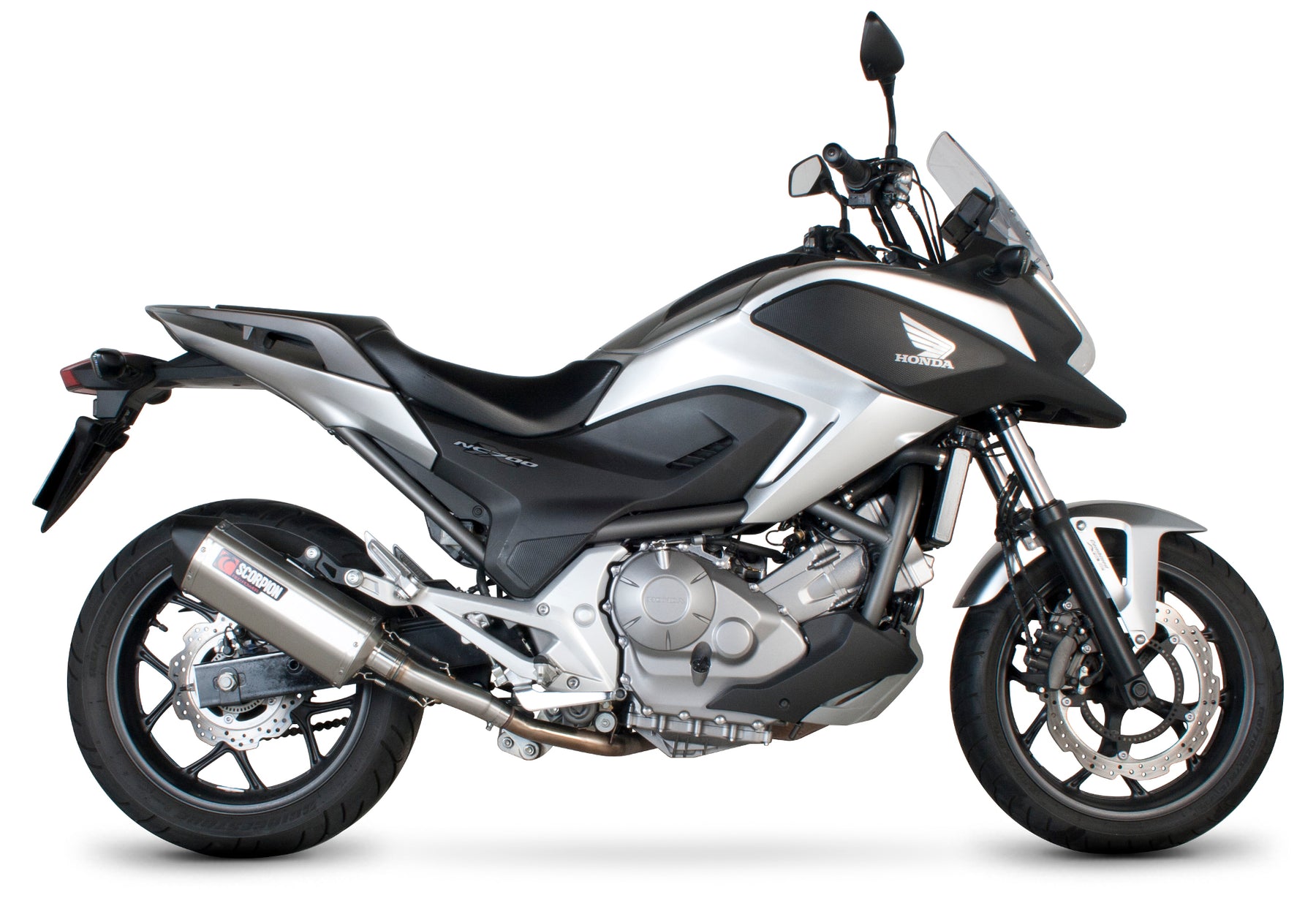 Honda NC 700 S/X (2012–2013) Scorpion Exhaust Serket Parallel Slip-on - Brushed Stainless
