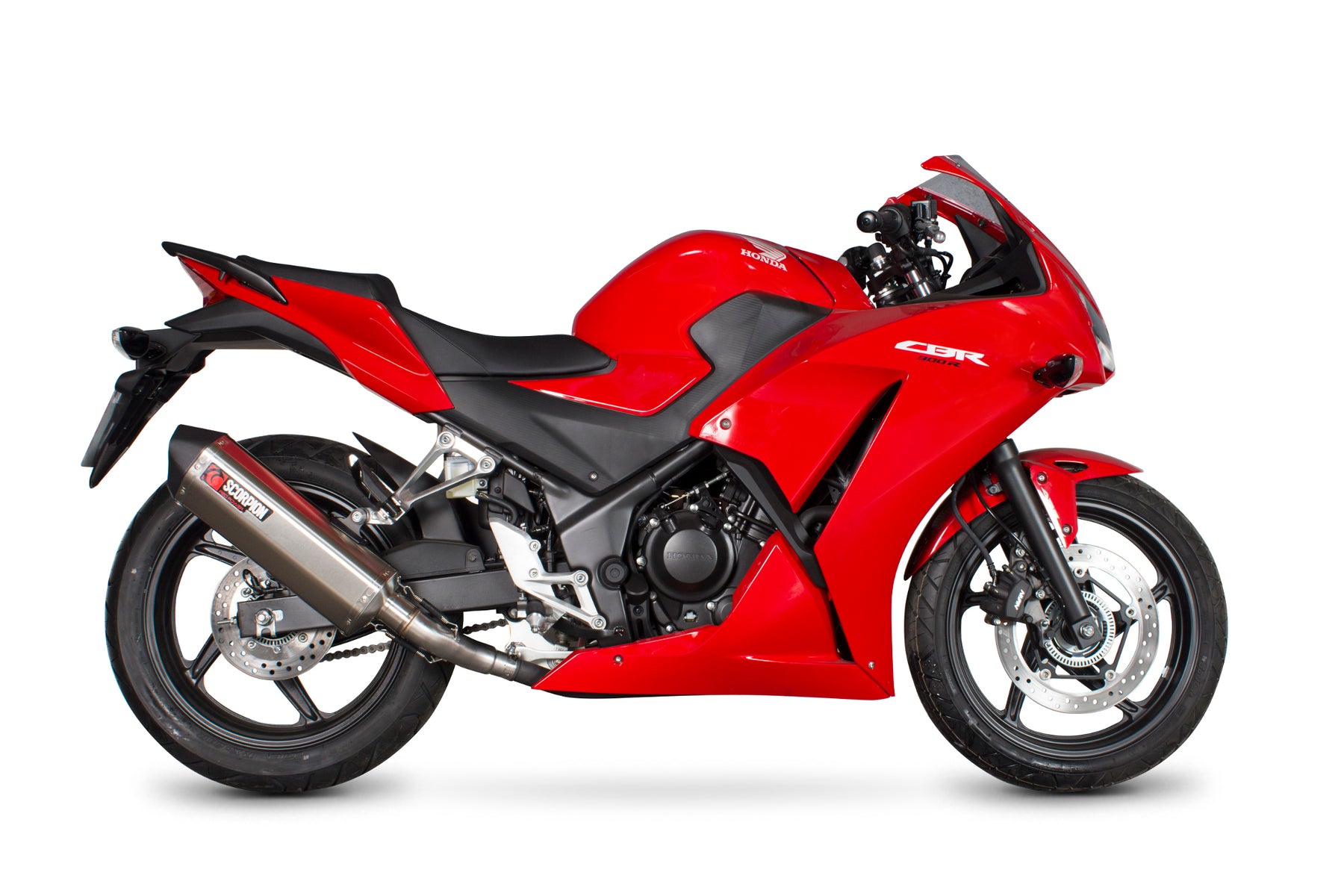 Honda CBR 300 R (2014–2019) Scorpion Exhaust Serket Parallel Slip-on - Brushed Stainless