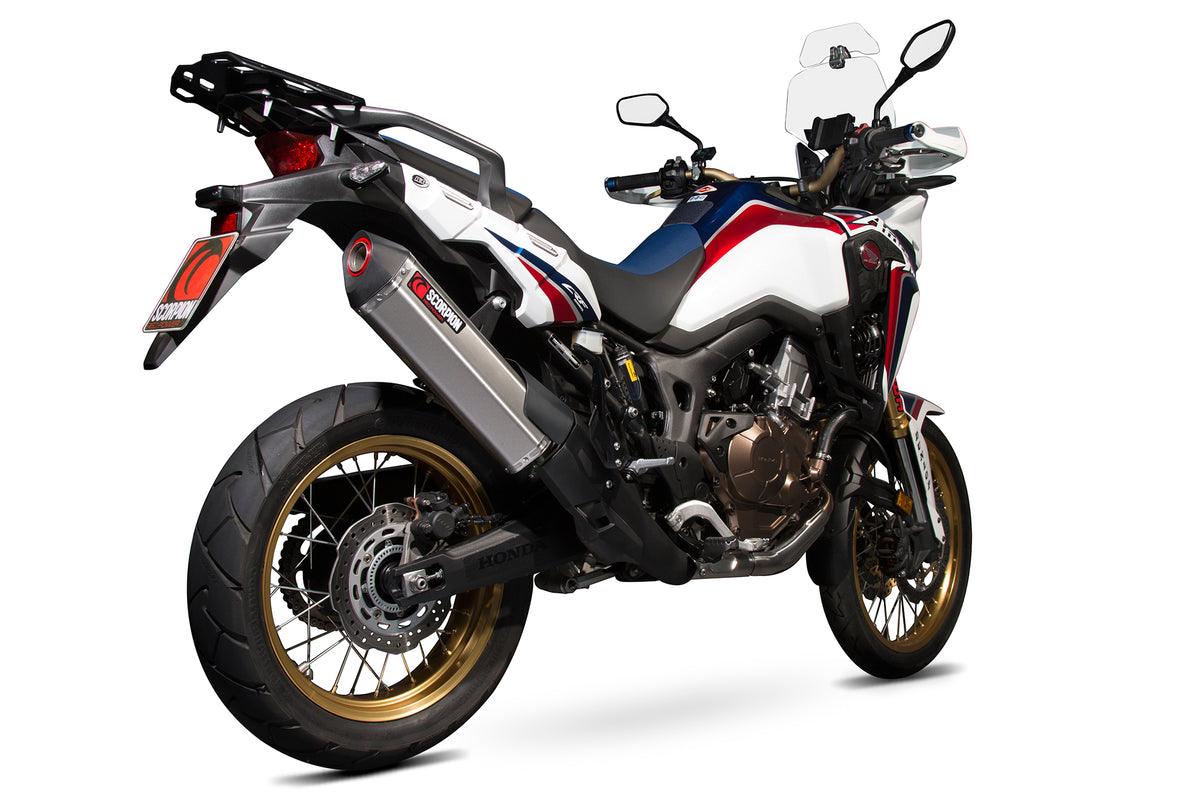 Honda CRF 1000 L Africa Twin (2015–2019) Scorpion Exhaust Serket Parallel Slip-on - Brushed Stainless
