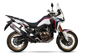 Honda CRF 1000 L Africa Twin (2015–2019) Scorpion Exhaust Serket Parallel Slip-on - Brushed Stainless
