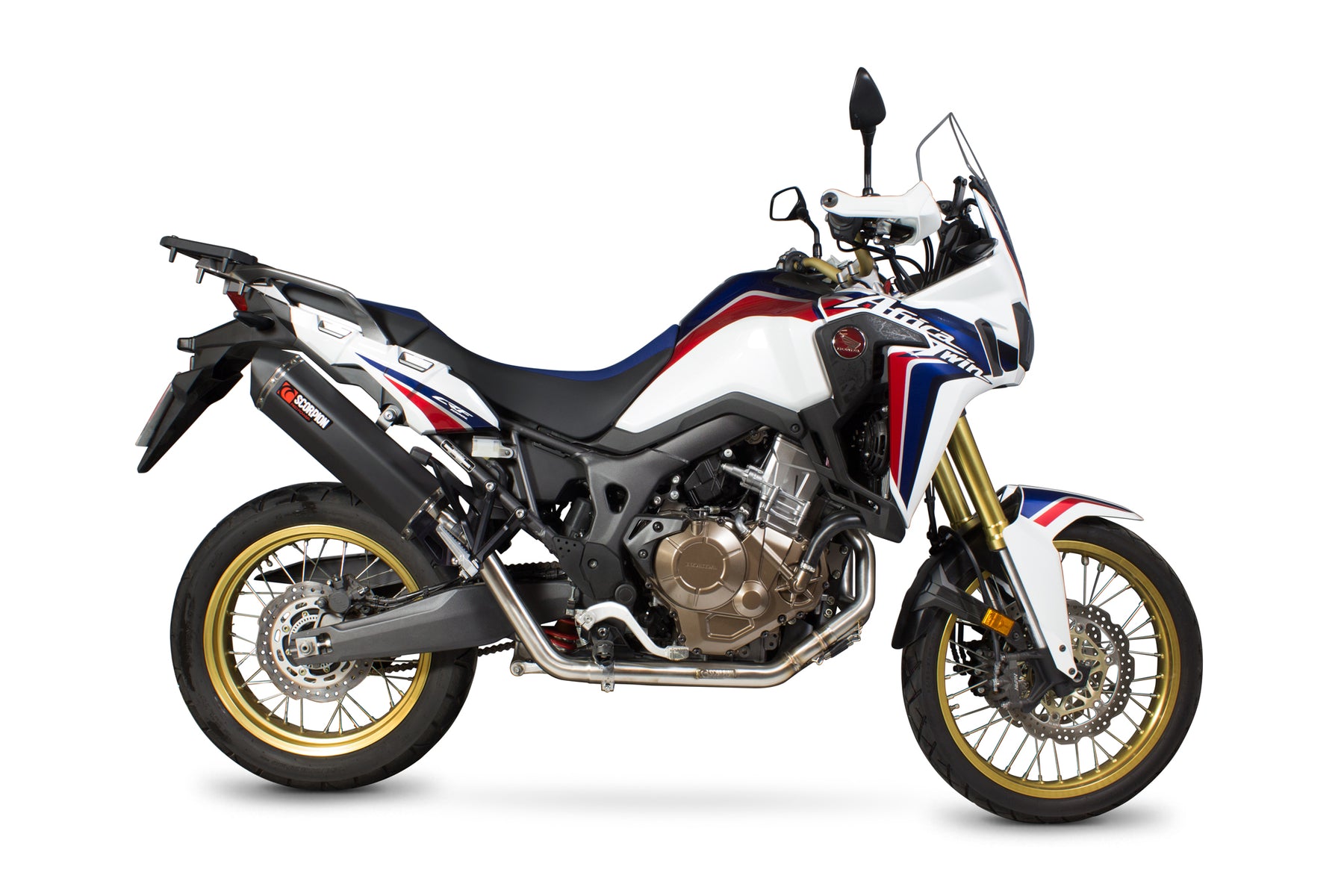 Honda CRF 1000 L Africa Twin (2015–2017) Scorpion Exhaust Serket Parallel Full System - Black Ceramic