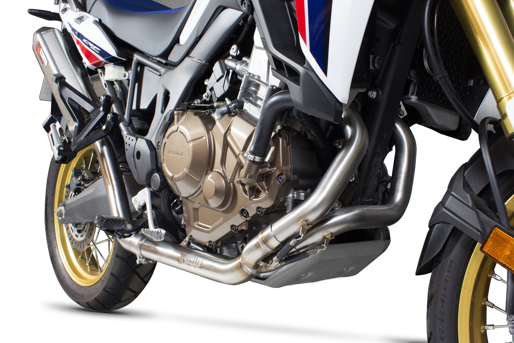 Honda CRF 1000 L Africa Twin (2015–2017) Scorpion Exhaust Serket Parallel Full System - Brushed Stainless