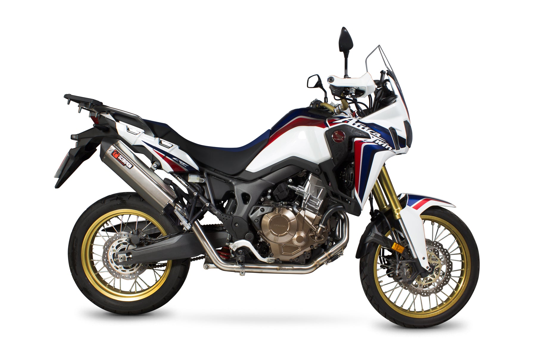 Honda CRF 1000 L Africa Twin (2015–2017) Scorpion Exhaust Serket Parallel Full System - Brushed Stainless