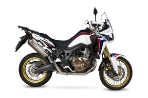 Honda CRF 1000 L Africa Twin (2015–2017) Scorpion Exhaust Serket Parallel Full System - Brushed Stainless