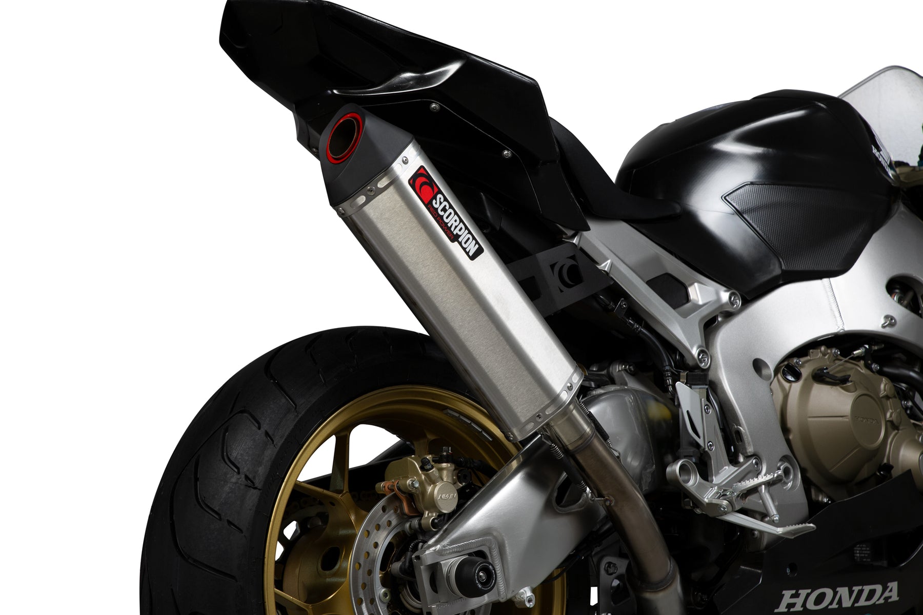 Honda CBR 1000 RR inc SP (2017–2019) Scorpion Exhaust Serket Track Slip-on - Brushed Stainless (Ron Haslam Track Exhaust)