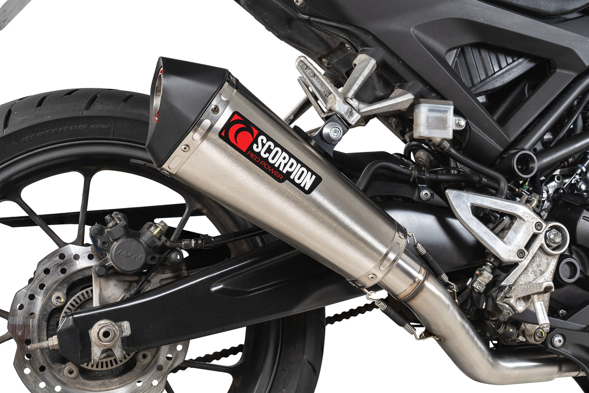 Honda CB 125 R Euro 5 (2024–2025) Scorpion Exhaust Serket Taper Full System - Brushed Stainless