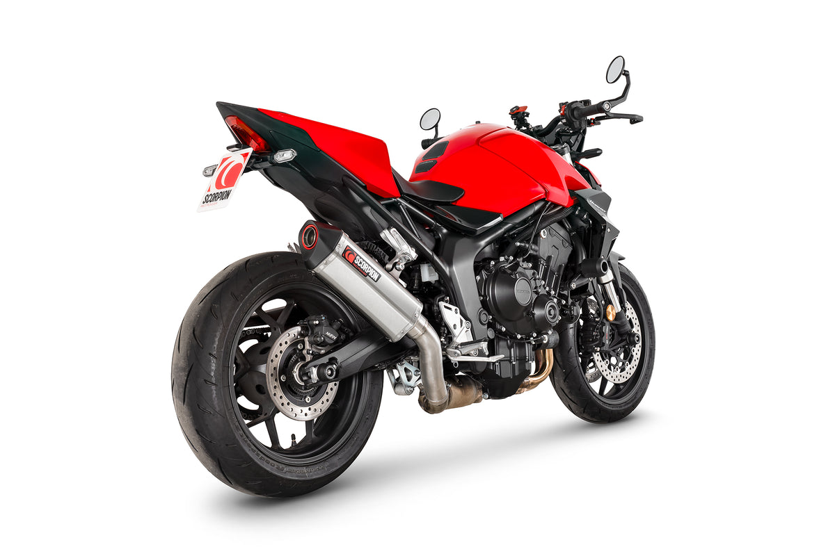 Honda CB 1000 Hornet Euro 5 (2025) Scorpion Exhaust Serket Parallel Slip-on - Brushed Stainless