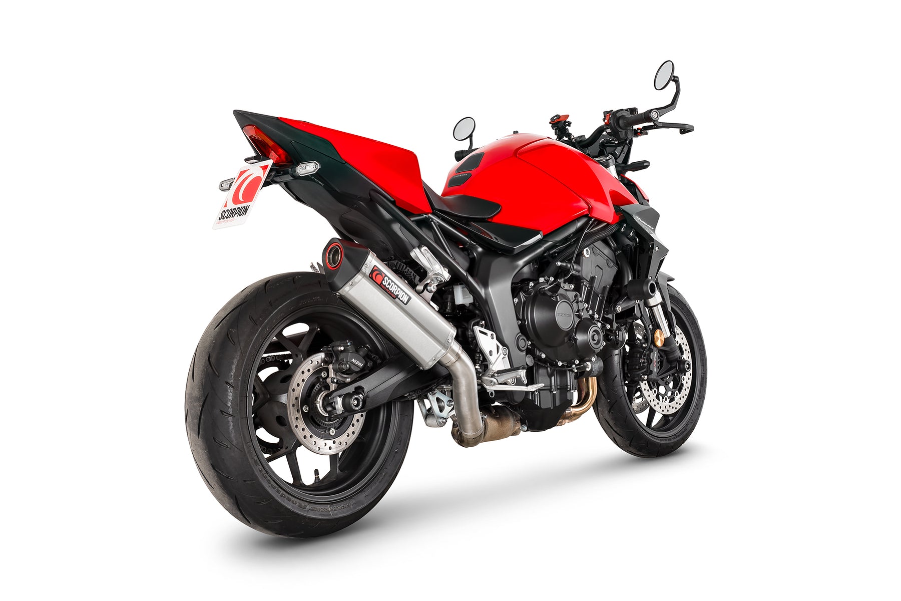 Honda CB 1000 Hornet Euro 5 (2025) Scorpion Exhaust Serket Parallel Slip-on - Brushed Stainless