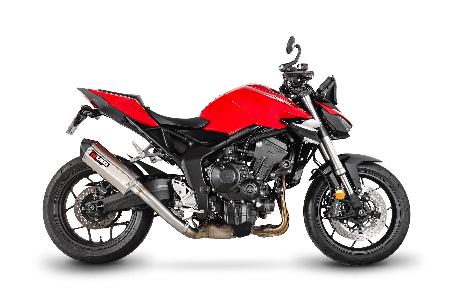 Honda CB 1000 Hornet Euro 5 (2025) Scorpion Exhaust Serket Parallel Slip-on - Brushed Stainless