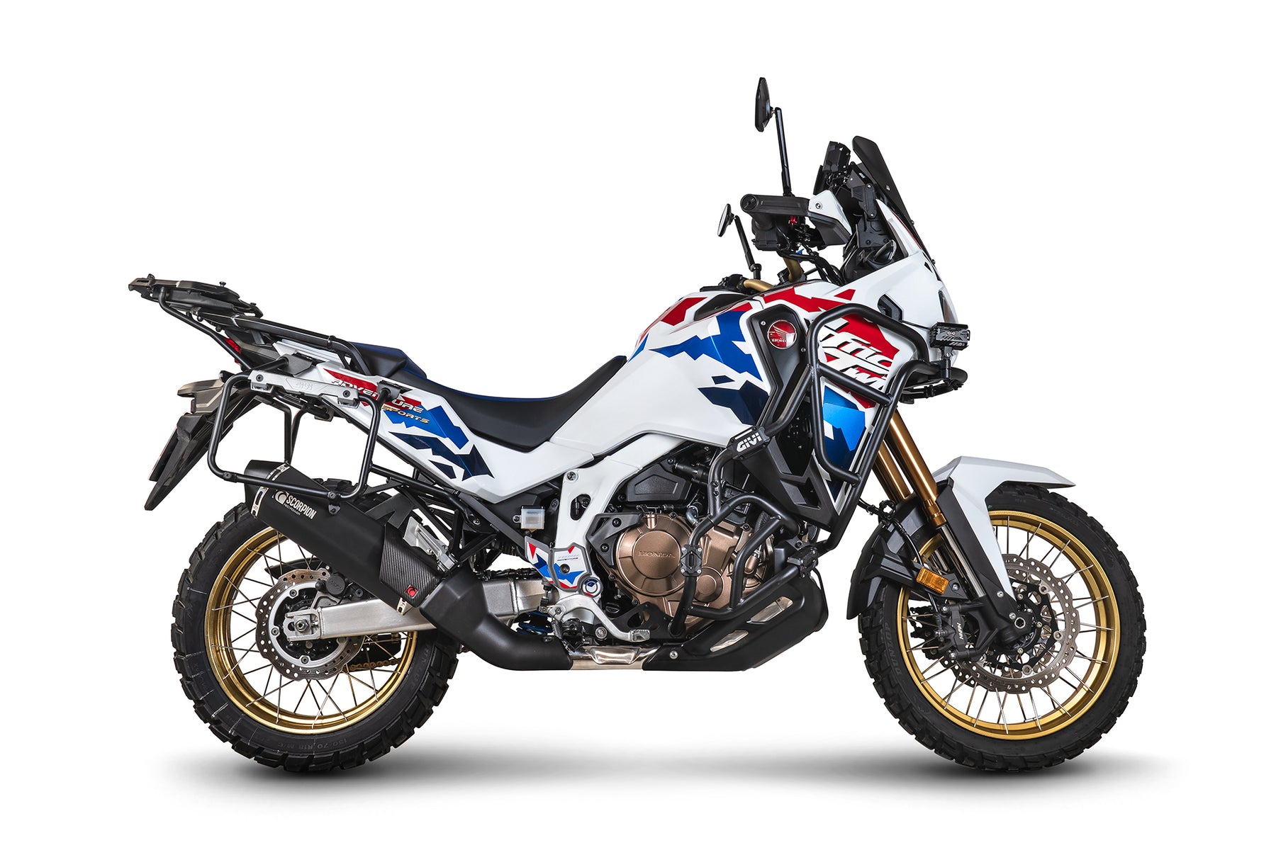 Honda CRF 1100L Africa Twin Euro 5 (2024–2025) Scorpion Exhaust Serket Parallel Slip-on - Black Ceramic