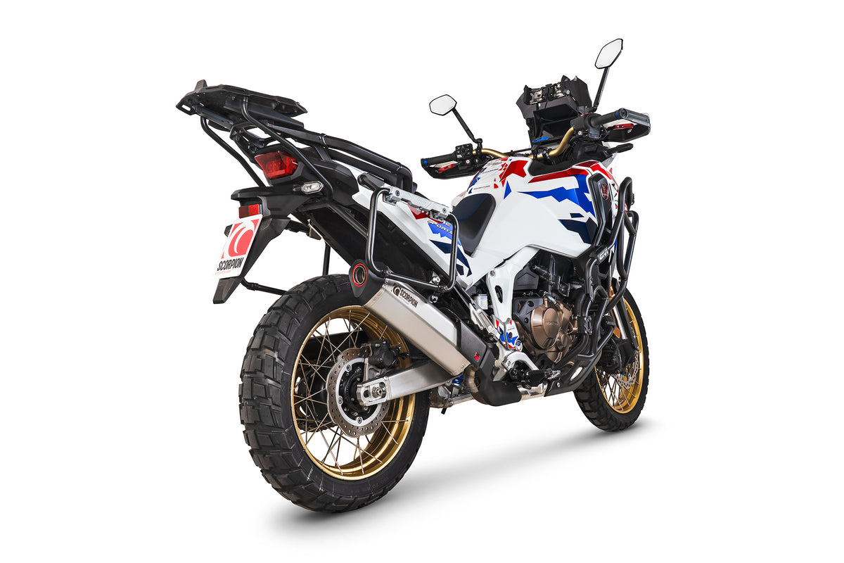 Honda CRF 1100L Africa Twin Euro 5 (2024–2025) Scorpion Exhaust Serket Parallel Slip-on - Brushed Stainless