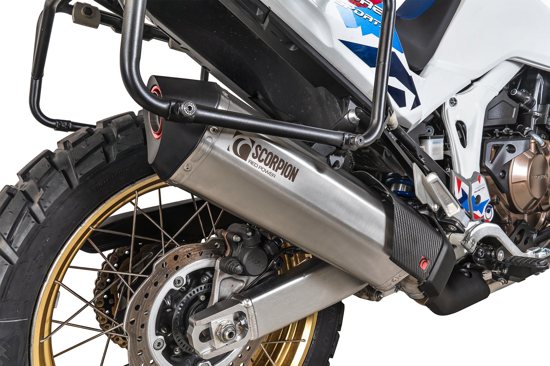 Honda CRF 1100L Africa Twin Euro 5 (2024–2025) Scorpion Exhaust Serket Parallel Slip-on - Brushed Stainless