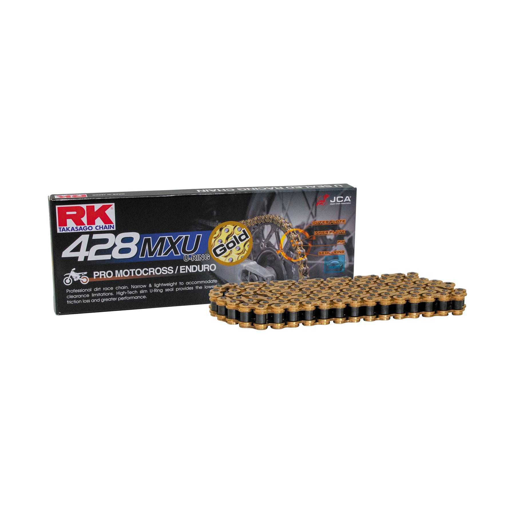 RK GB428MXU-124/134 Gold U-Ring Chain