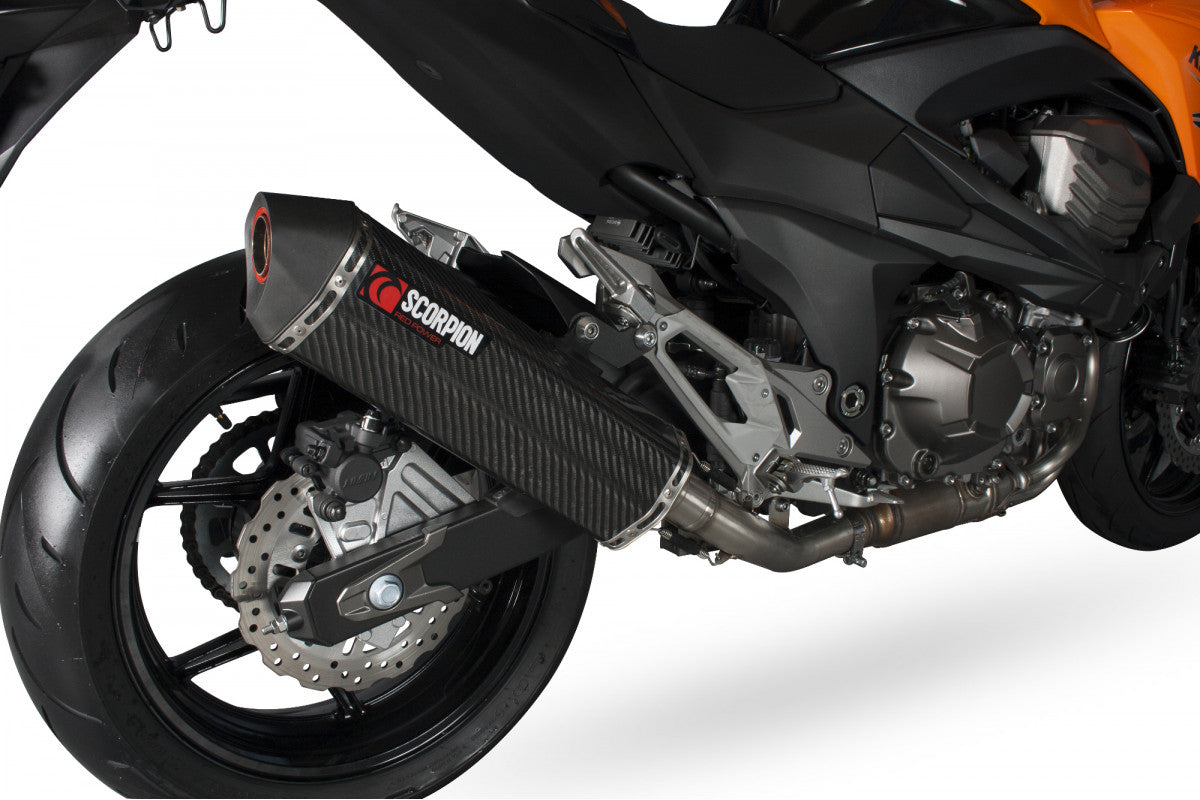 Kawasaki Z 800e (2013–2016) Scorpion Exhaust Serket Parallel Slip-on - Carbon Fibre