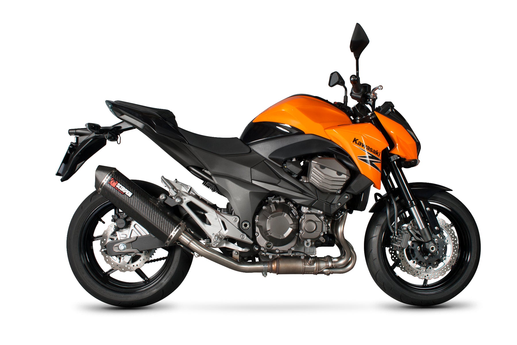 Kawasaki Z 800e (2013–2016) Scorpion Exhaust Serket Parallel Slip-on - Carbon Fibre