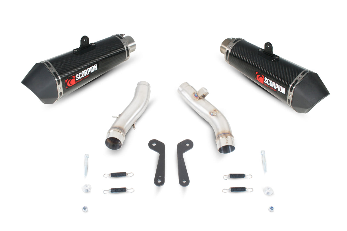 Kawasaki Z 1000 (2010–2013) Scorpion Exhaust Serket Taper Slip-on Pair - Carbon Fibre