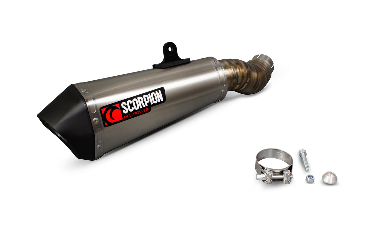 Kawasaki Ninja ZX-10R / ZX-10RR SE (2016–2020) Scorpion Exhaust Serket Taper Slip-on - Brushed Stainless