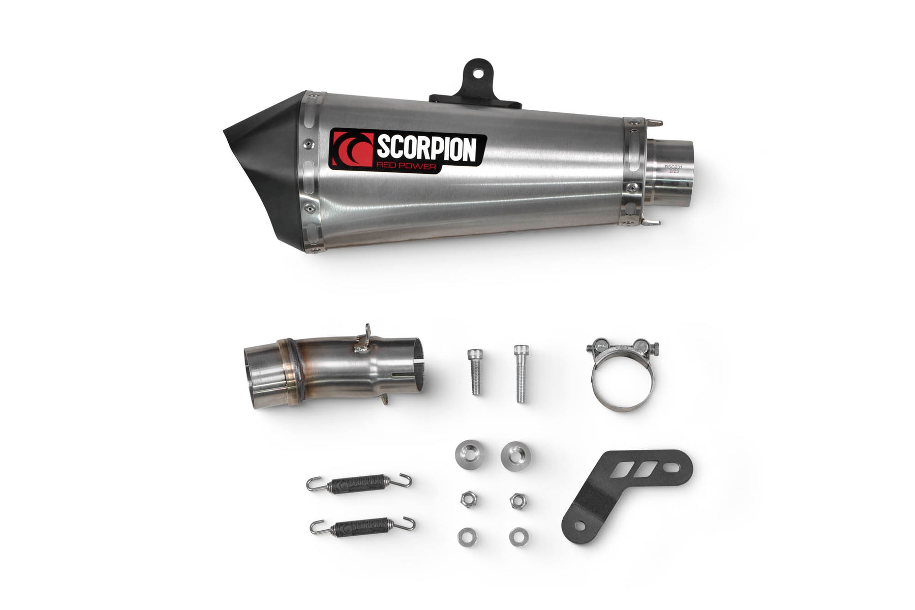 Kawasaki Ninja 400/250 (2018–2024) Scorpion Exhaust Serket Taper Slip-on - Brushed Stainless