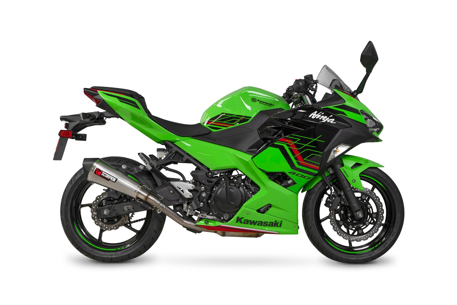Kawasaki Ninja 400/250 (2018–2024) Scorpion Exhaust Serket Taper Slip-on - Brushed Stainless