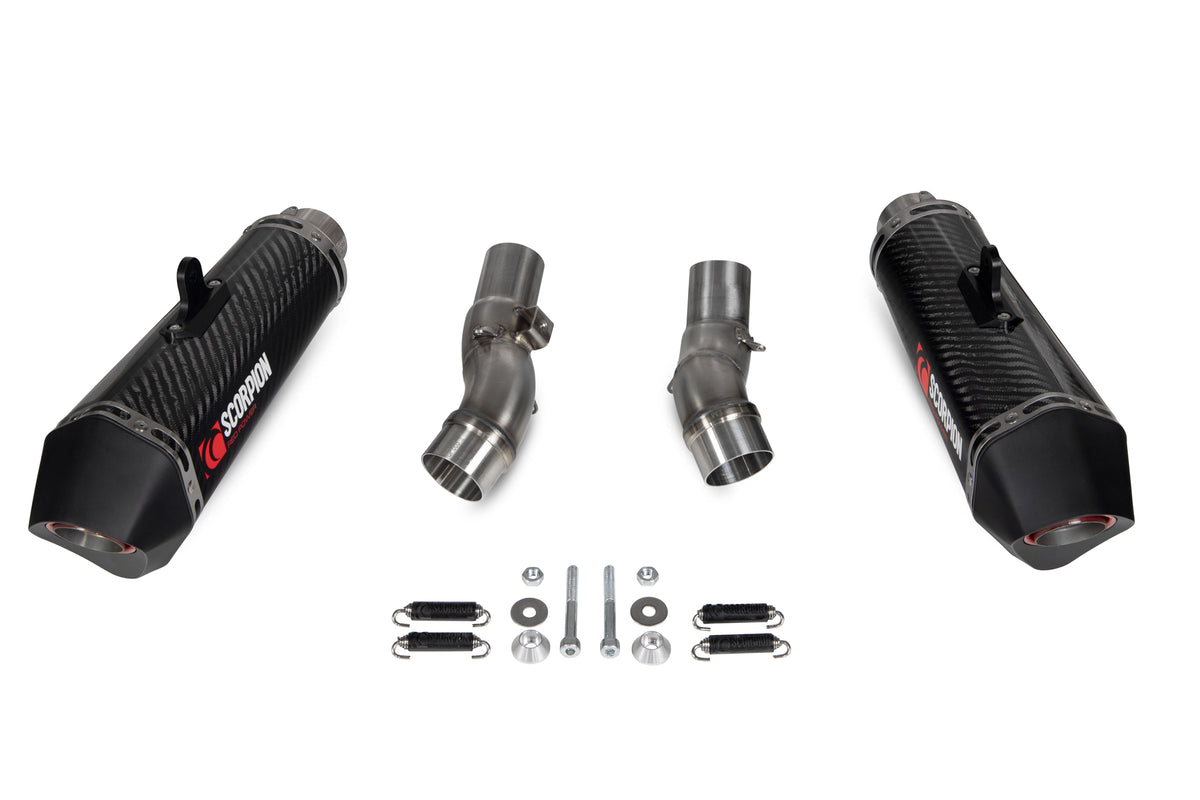 Kawasaki Z 1000 (2017–2020) Scorpion Exhaust Serket Taper Slip-on Pair - Carbon Fibre