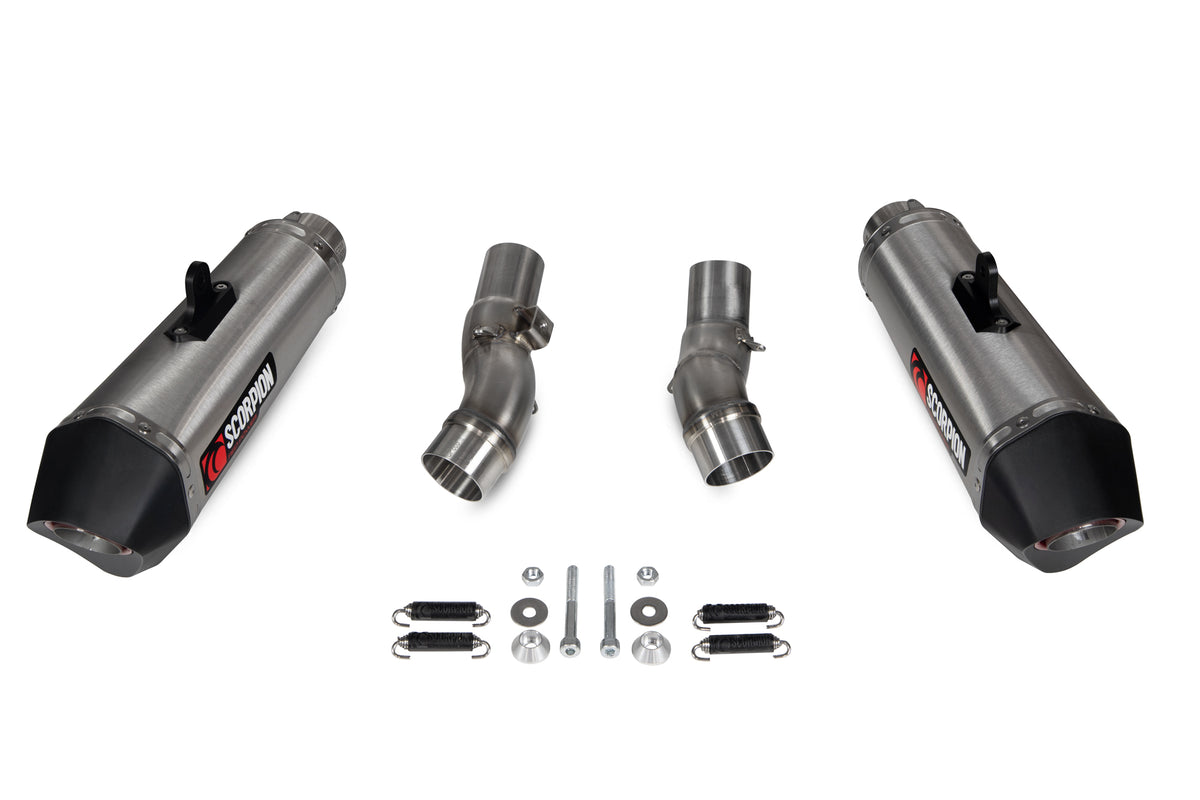 Kawasaki Z 1000 (2017–2020) Scorpion Exhaust Serket Taper Slip-on Pair - Brushed Stainless